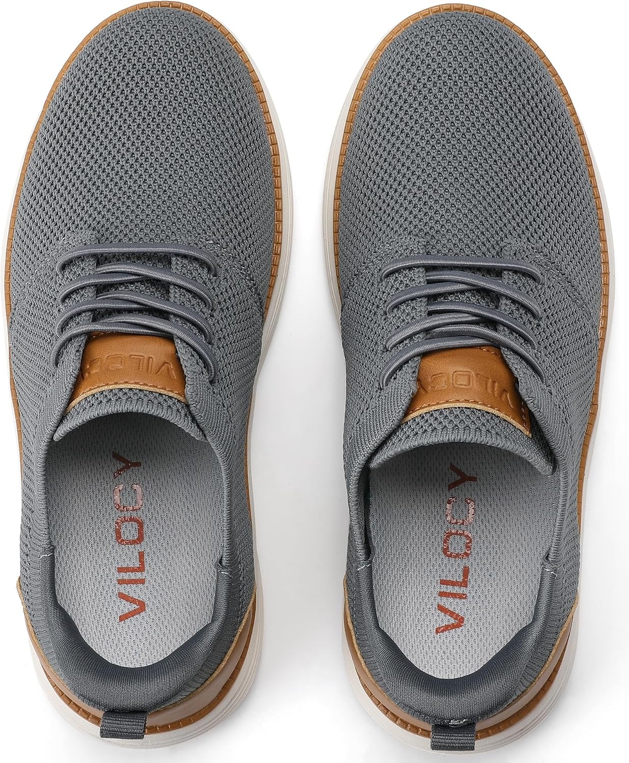 image:imageVILOCY Boys Slip On Casual Dress Sneaker Hands Free Fashion Shoes Comfortable Oxfords Mesh Tennis Breathable School Uniform Formal Church ShoesLittle KidBig KidGrey
