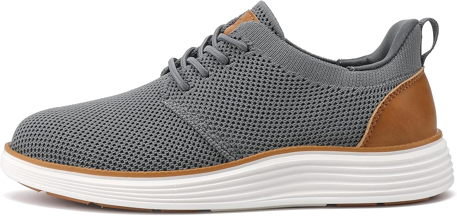 image:imageVILOCY Boys Slip On Casual Dress Sneaker Hands Free Fashion Shoes Comfortable Oxfords Mesh Tennis Breathable School Uniform Formal Church ShoesLittle KidBig KidGrey