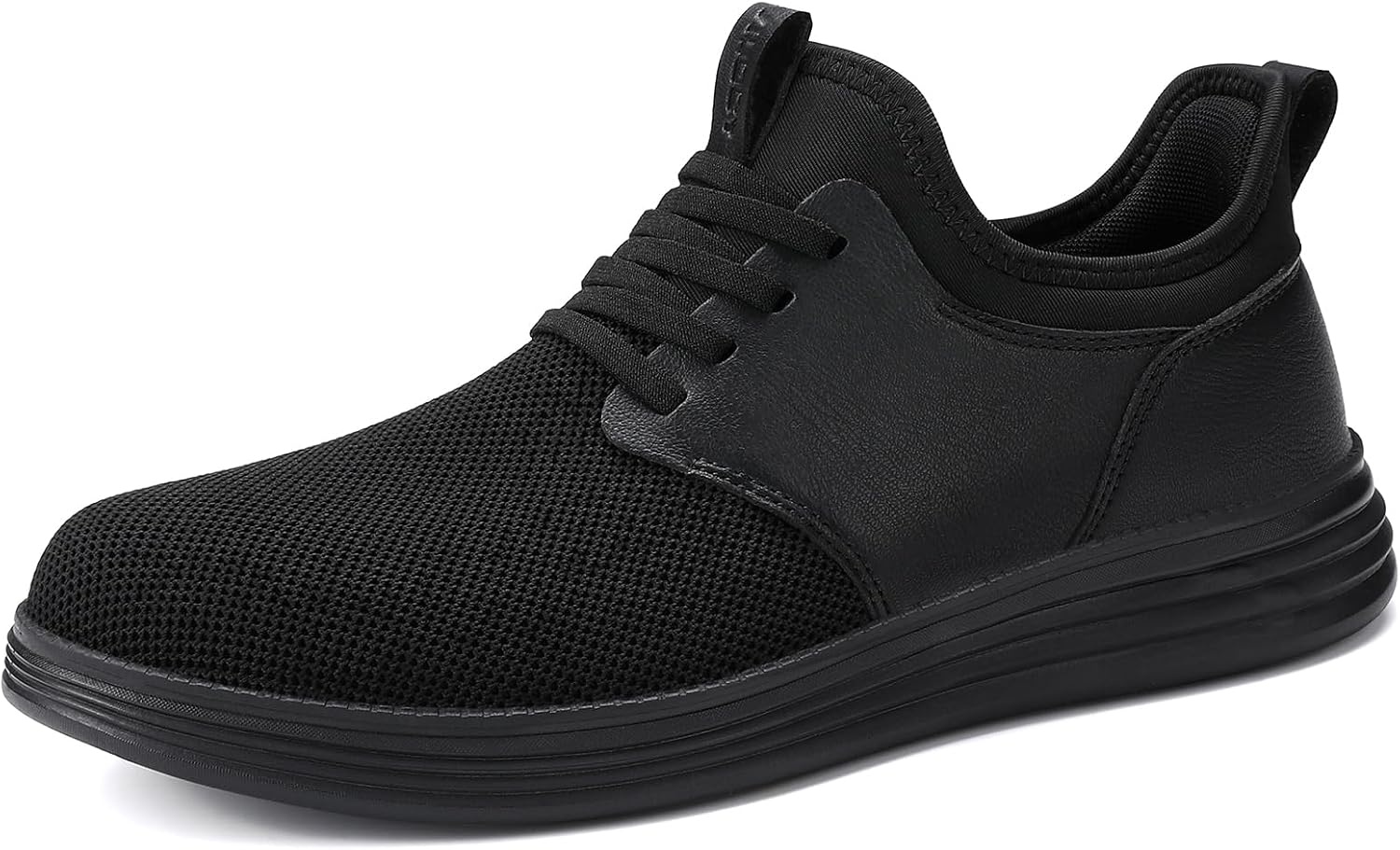 image:imageVILOCY Mens Slip On Casual Dress Shoes Hands Free Fashion Sneakers Mesh Tennis Walking Work Shoes Comfortable Breathable Lightweight Non SlipAll Black