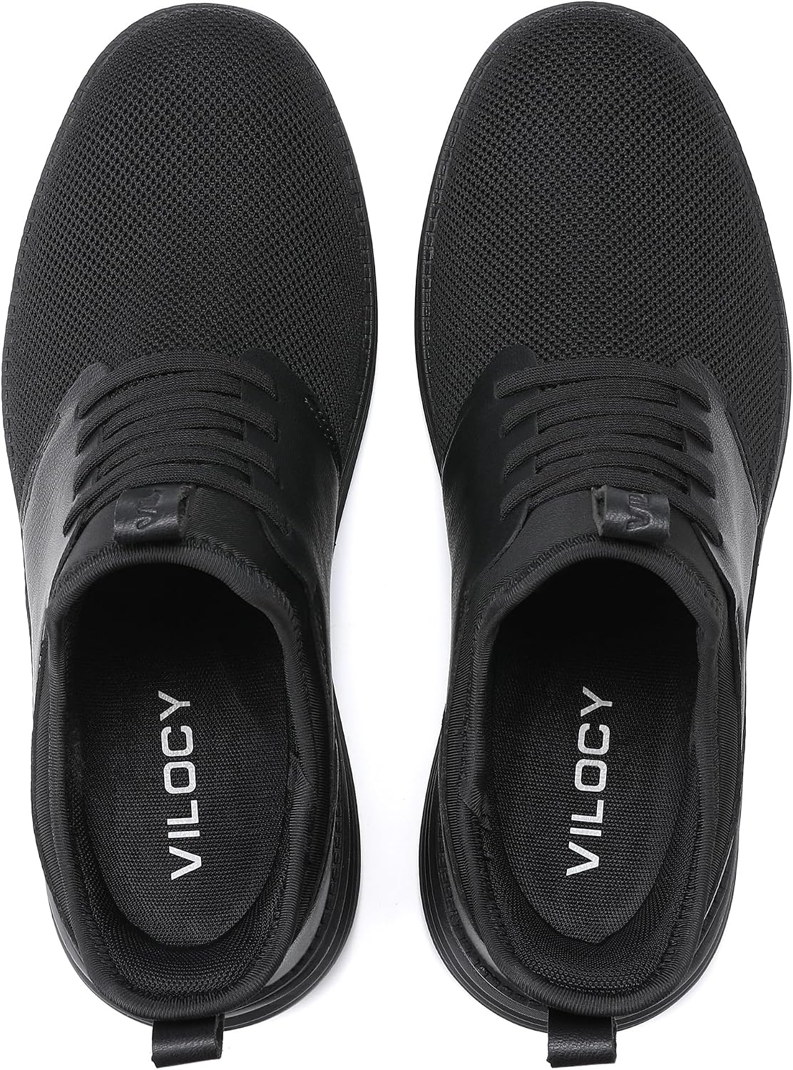 image:imageVILOCY Mens Slip On Casual Dress Shoes Hands Free Fashion Sneakers Mesh Tennis Walking Work Shoes Comfortable Breathable Lightweight Non SlipAll Black