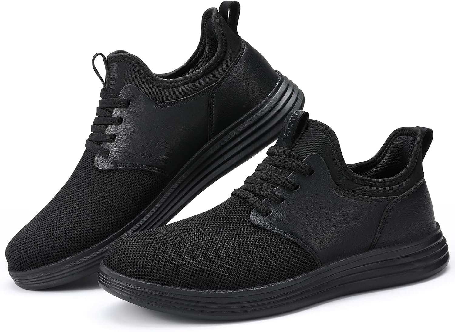 image:imageVILOCY Mens Slip On Casual Dress Shoes Hands Free Fashion Sneakers Mesh Tennis Walking Work Shoes Comfortable Breathable Lightweight Non SlipAll Black