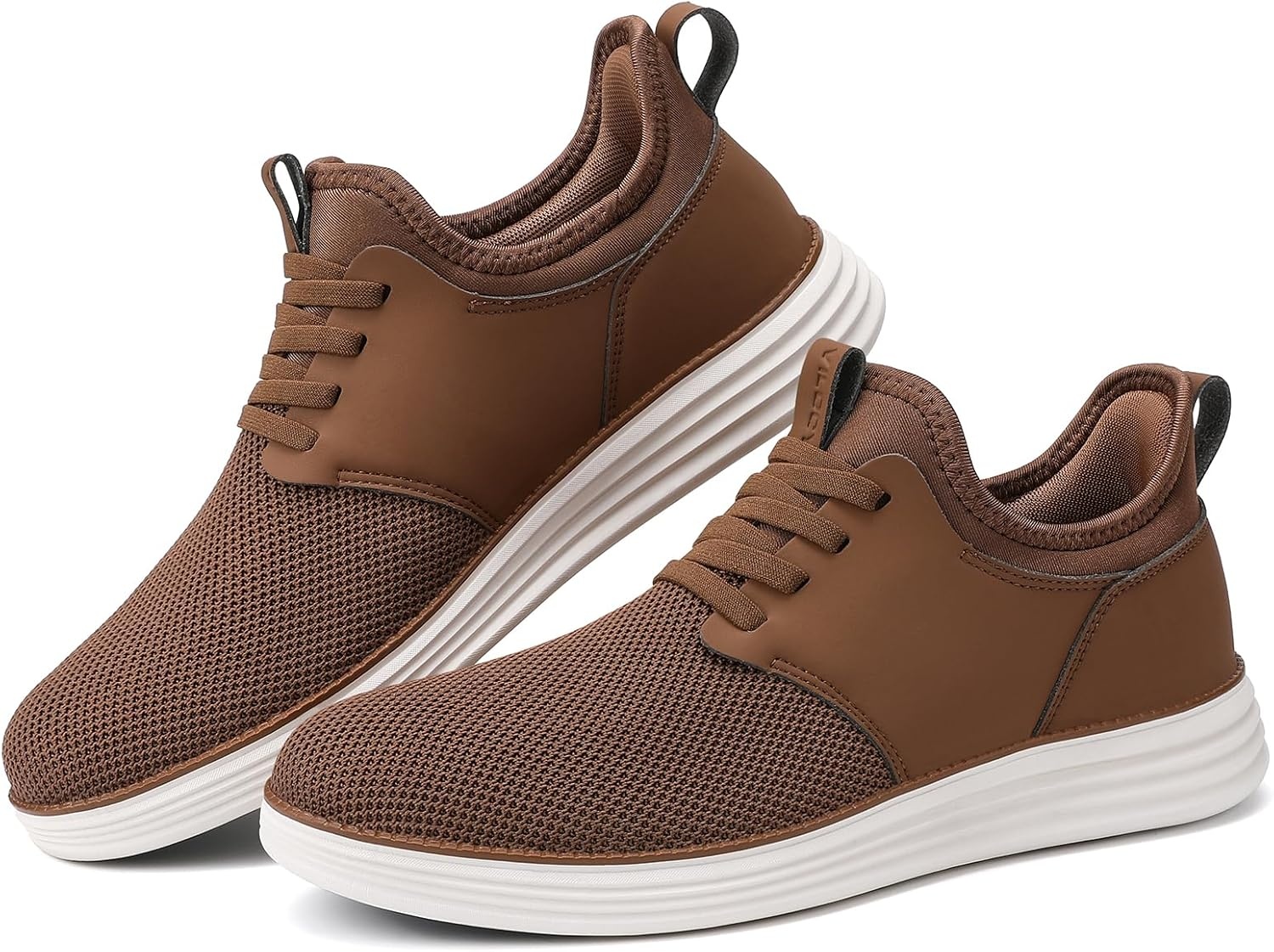 image:imageVILOCY Mens Slip On Casual Dress Shoes Hands Free Fashion Sneakers Mesh Tennis Walking Work Shoes Comfortable Breathable Lightweight Non SlipAll Brown