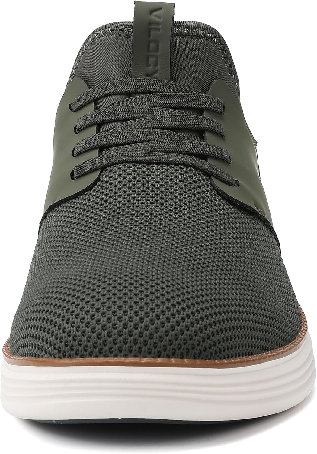 image:imageVILOCY Mens Slip On Casual Dress Shoes Hands Free Fashion Sneakers Mesh Tennis Walking Work Shoes Comfortable Breathable Lightweight Non SlipArmy Green