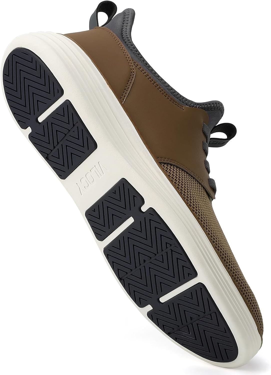 image:imageVILOCY Mens Slip On Casual Dress Shoes Hands Free Fashion Sneakers Mesh Tennis Walking Work Shoes Comfortable Breathable Lightweight Non SlipBrown
