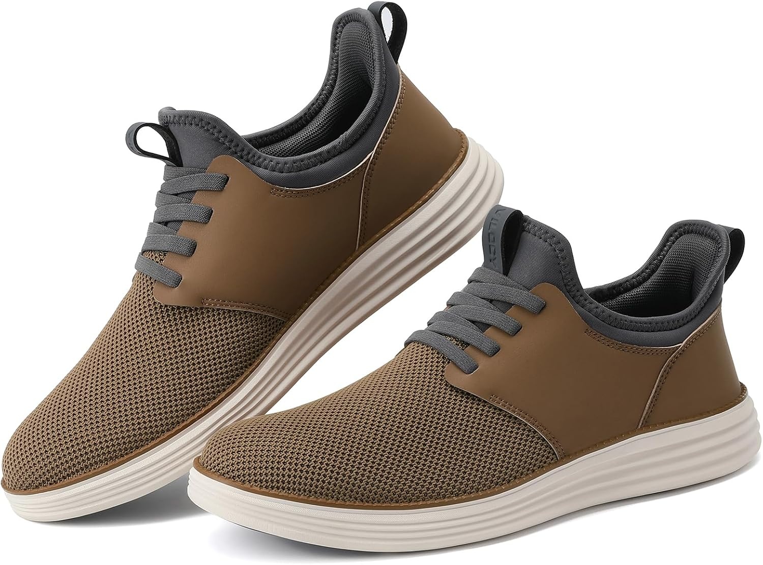 image:imageVILOCY Mens Slip On Casual Dress Shoes Hands Free Fashion Sneakers Mesh Tennis Walking Work Shoes Comfortable Breathable Lightweight Non SlipBrown