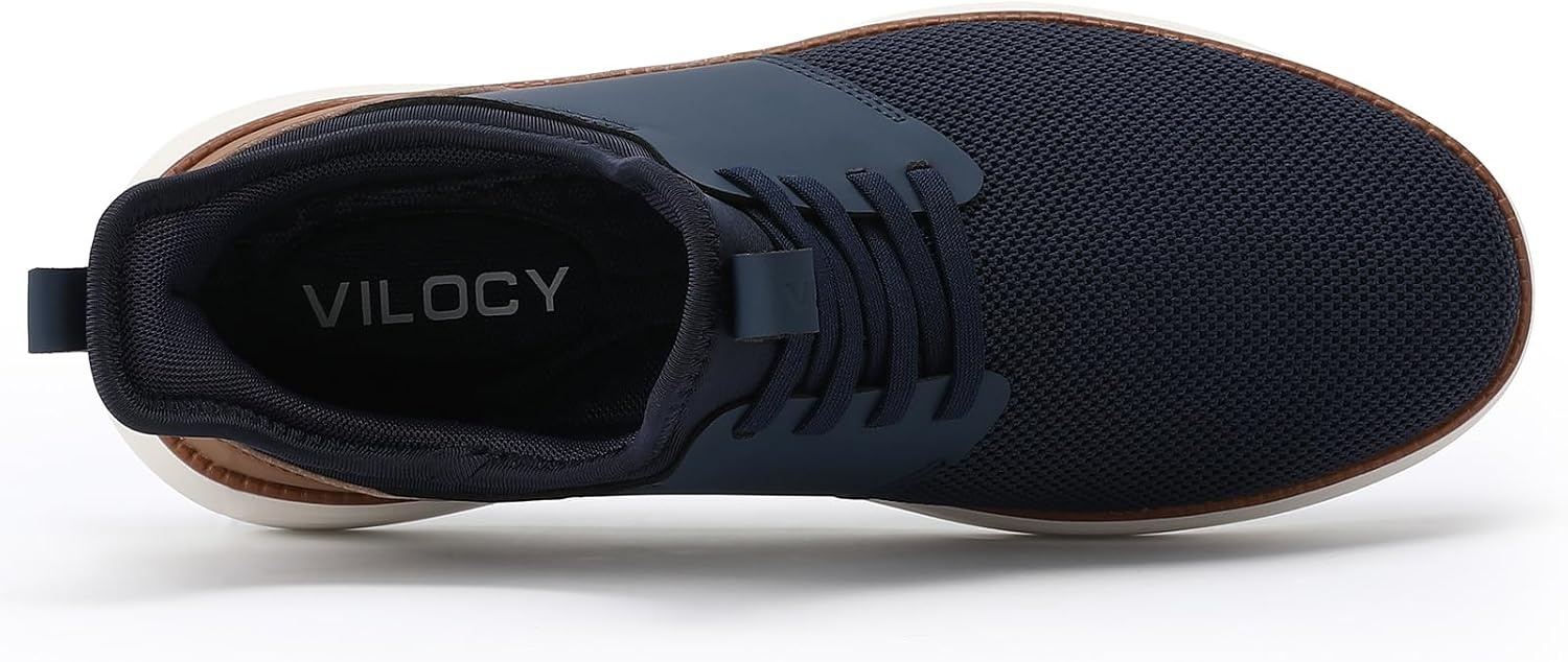 image:imageVILOCY Mens Slip On Casual Dress Shoes Hands Free Fashion Sneakers Mesh Tennis Walking Work Shoes Comfortable Breathable Lightweight Non SlipDark Blue