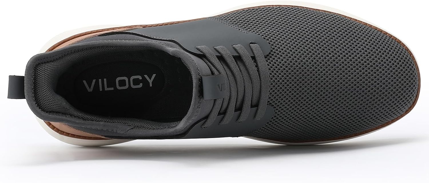 image:imageVILOCY Mens Slip On Casual Dress Shoes Hands Free Fashion Sneakers Mesh Tennis Walking Work Shoes Comfortable Breathable Lightweight Non SlipGrey