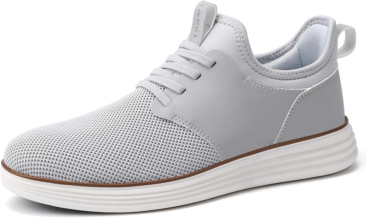 image:imageVILOCY Mens Slip On Casual Dress Shoes Hands Free Fashion Sneakers Mesh Tennis Walking Work Shoes Comfortable Breathable Lightweight Non SlipLight Grey