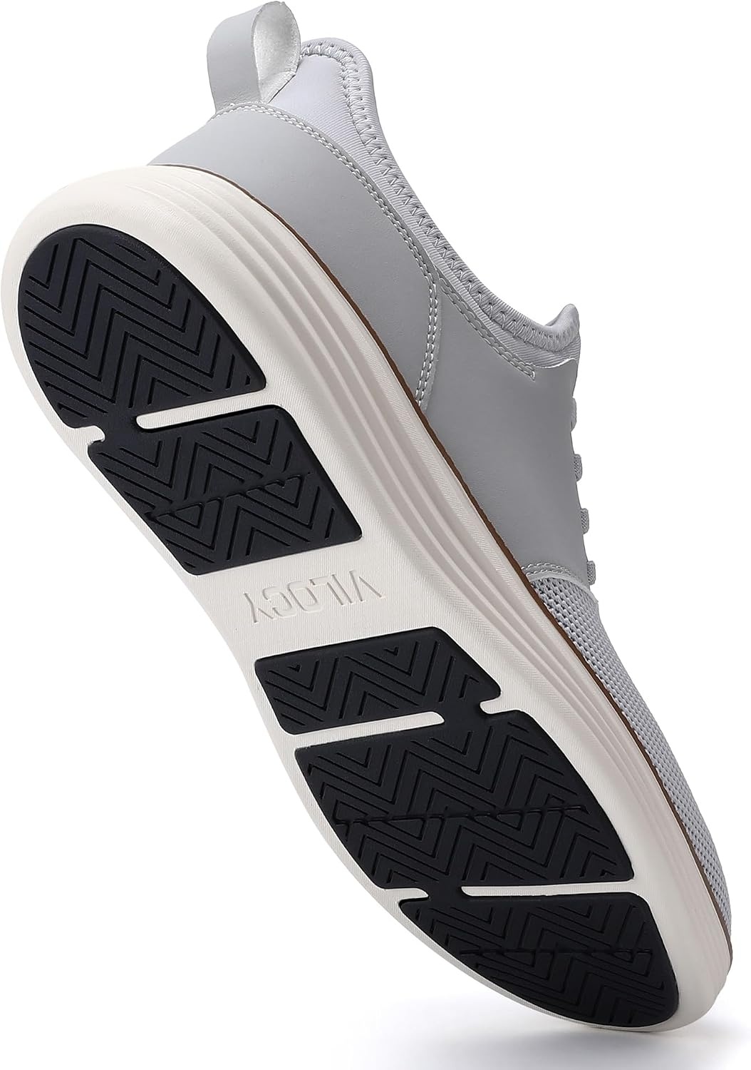image:imageVILOCY Mens Slip On Casual Dress Shoes Hands Free Fashion Sneakers Mesh Tennis Walking Work Shoes Comfortable Breathable Lightweight Non SlipLight Grey