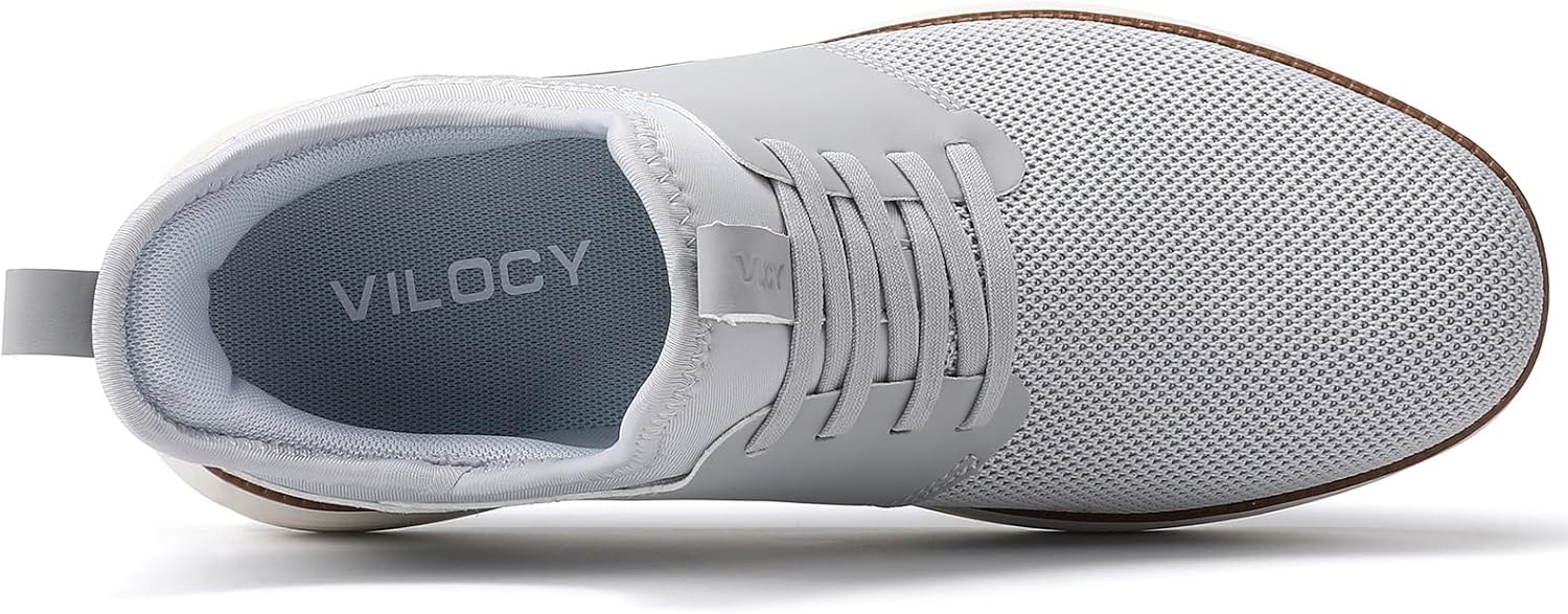 image:imageVILOCY Mens Slip On Casual Dress Shoes Hands Free Fashion Sneakers Mesh Tennis Walking Work Shoes Comfortable Breathable Lightweight Non SlipLight Grey