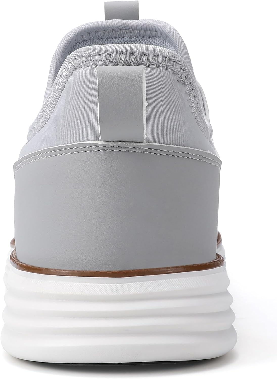 image:imageVILOCY Mens Slip On Casual Dress Shoes Hands Free Fashion Sneakers Mesh Tennis Walking Work Shoes Comfortable Breathable Lightweight Non SlipLight Grey