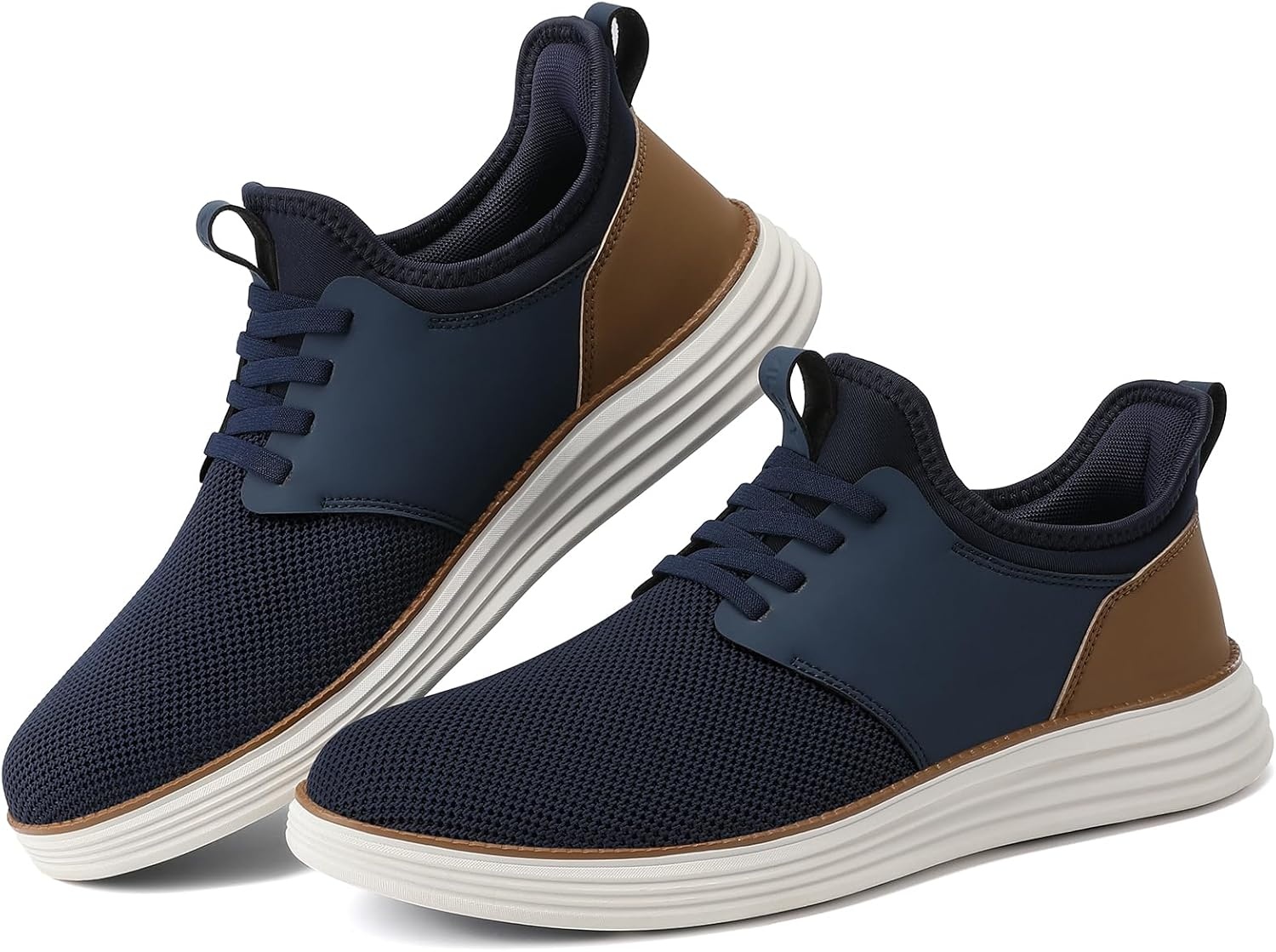 image:imageVILOCY Mens Slip On Casual Dress Shoes Hands Free Fashion Sneakers Mesh Tennis Walking Work Shoes Comfortable Breathable Lightweight Non SlipNavy