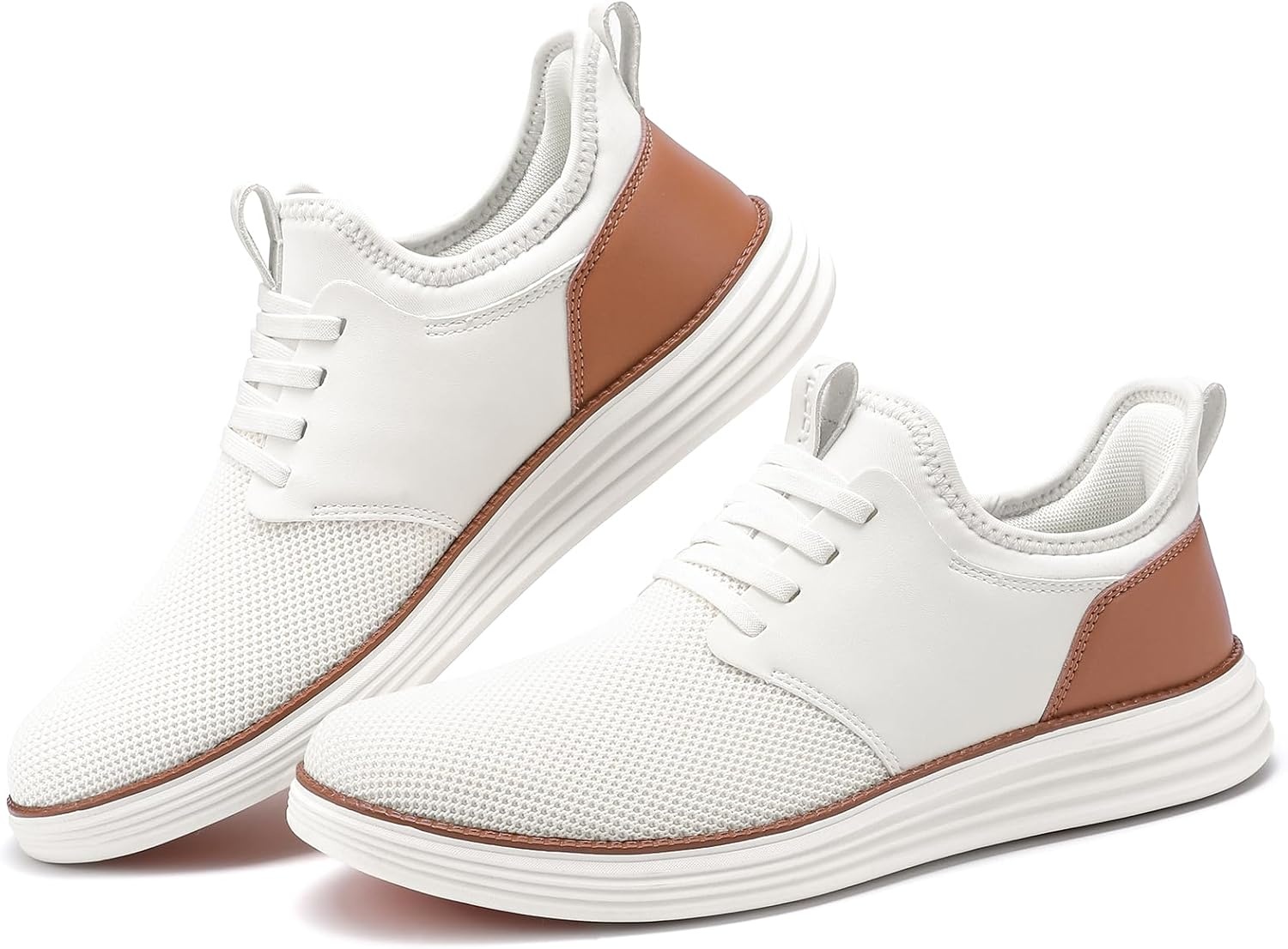 image:imageVILOCY Mens Slip On Casual Dress Shoes Hands Free Fashion Sneakers Mesh Tennis Walking Work Shoes Comfortable Breathable Lightweight Non SlipWhite