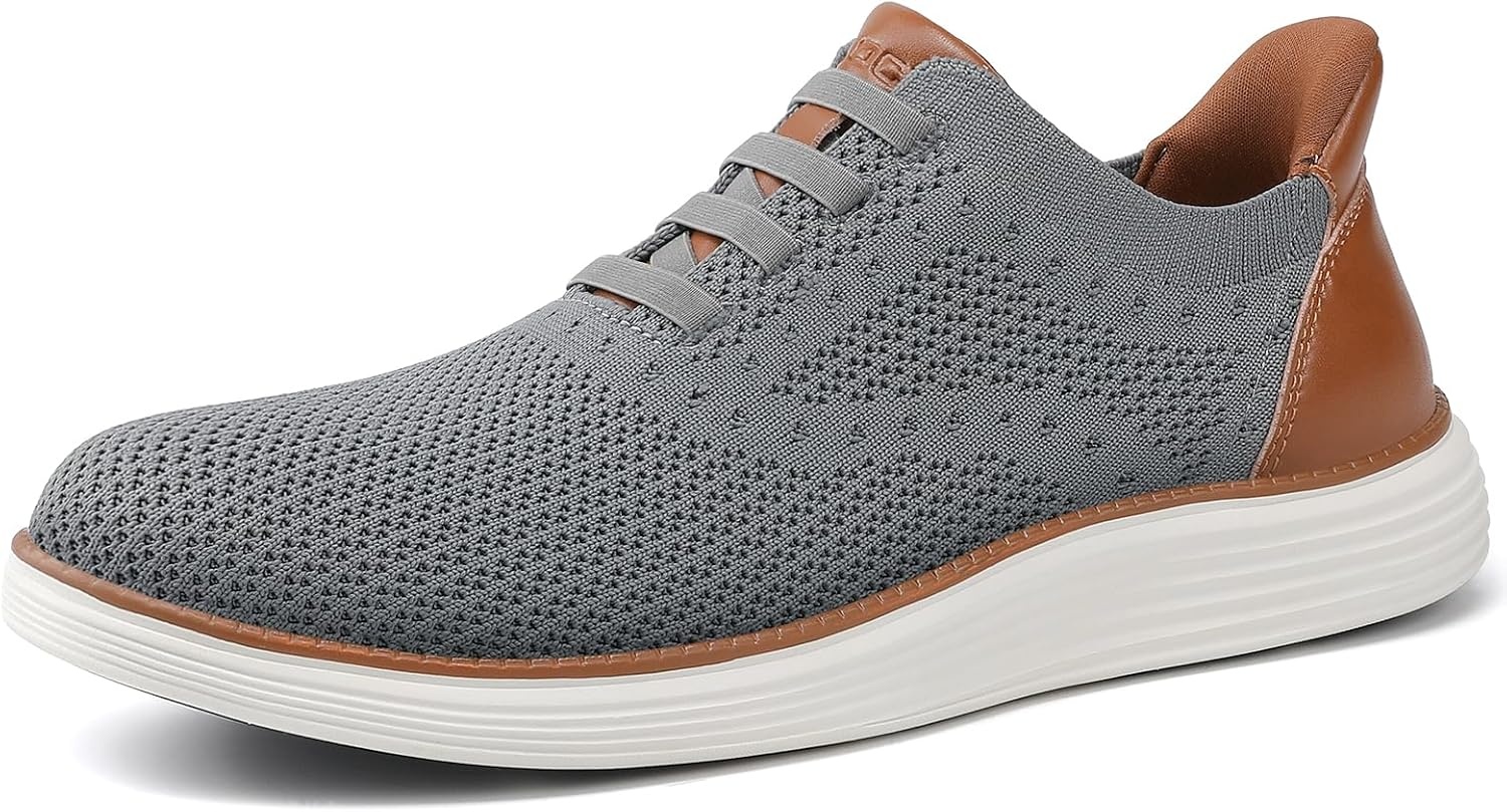 image:imageVILOCY Mens Slip on Casual Dress Tennis Walking Shoes Ease in Laceless Fashion Sneakers Breeze Business OxfordsGrey