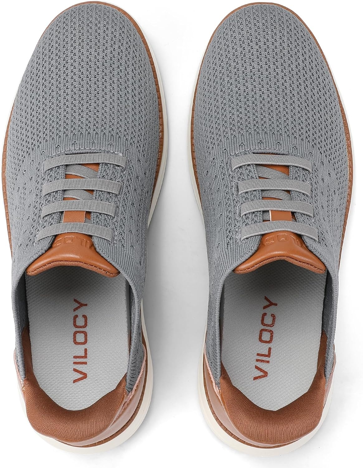 image:imageVILOCY Mens Slip on Casual Dress Tennis Walking Shoes Ease in Laceless Fashion Sneakers Breeze Business OxfordsGrey