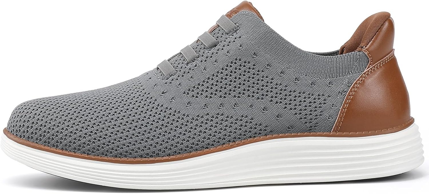 image:imageVILOCY Mens Slip on Casual Dress Tennis Walking Shoes Ease in Laceless Fashion Sneakers Breeze Business OxfordsGrey