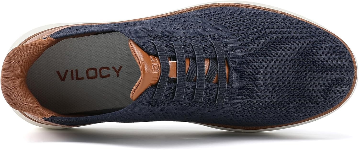 image:imageVILOCY Mens Slip on Casual Dress Tennis Walking Shoes Ease in Laceless Fashion Sneakers Breeze Business OxfordsNavy