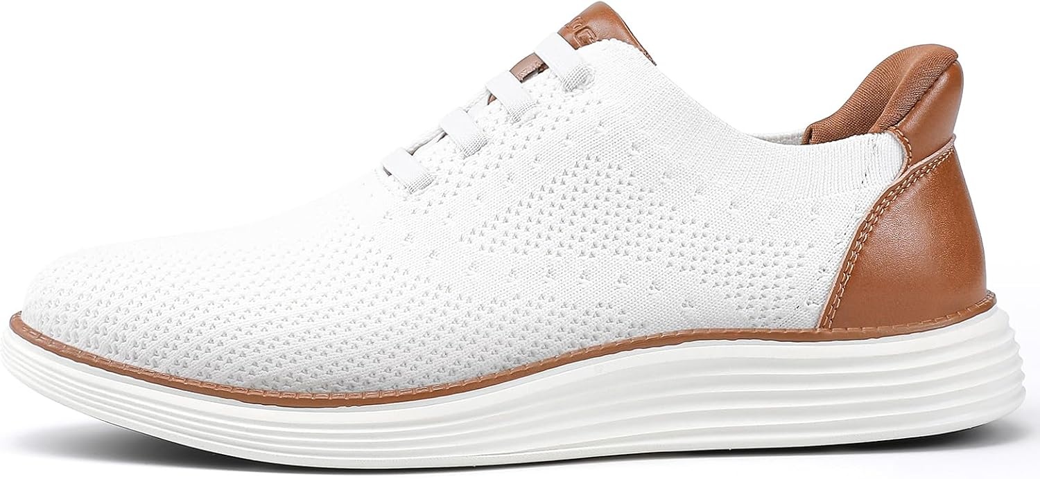 image:imageVILOCY Mens Slip on Casual Dress Tennis Walking Shoes Ease in Laceless Fashion Sneakers Breeze Business OxfordsWhite