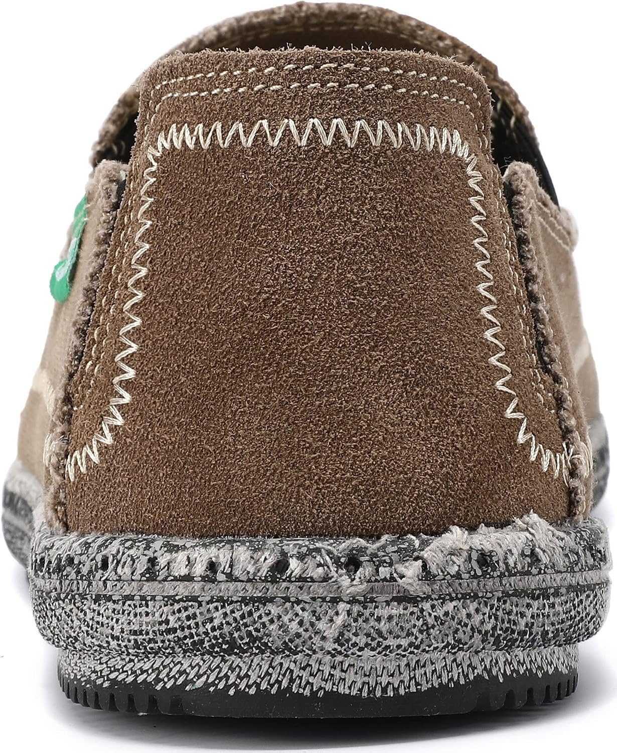 image:imageVILOCY Mens Slip on Deck Shoes Casual Canvas Loafers Beach Boat Shoes Zero Drop Vintage FlatBrown
