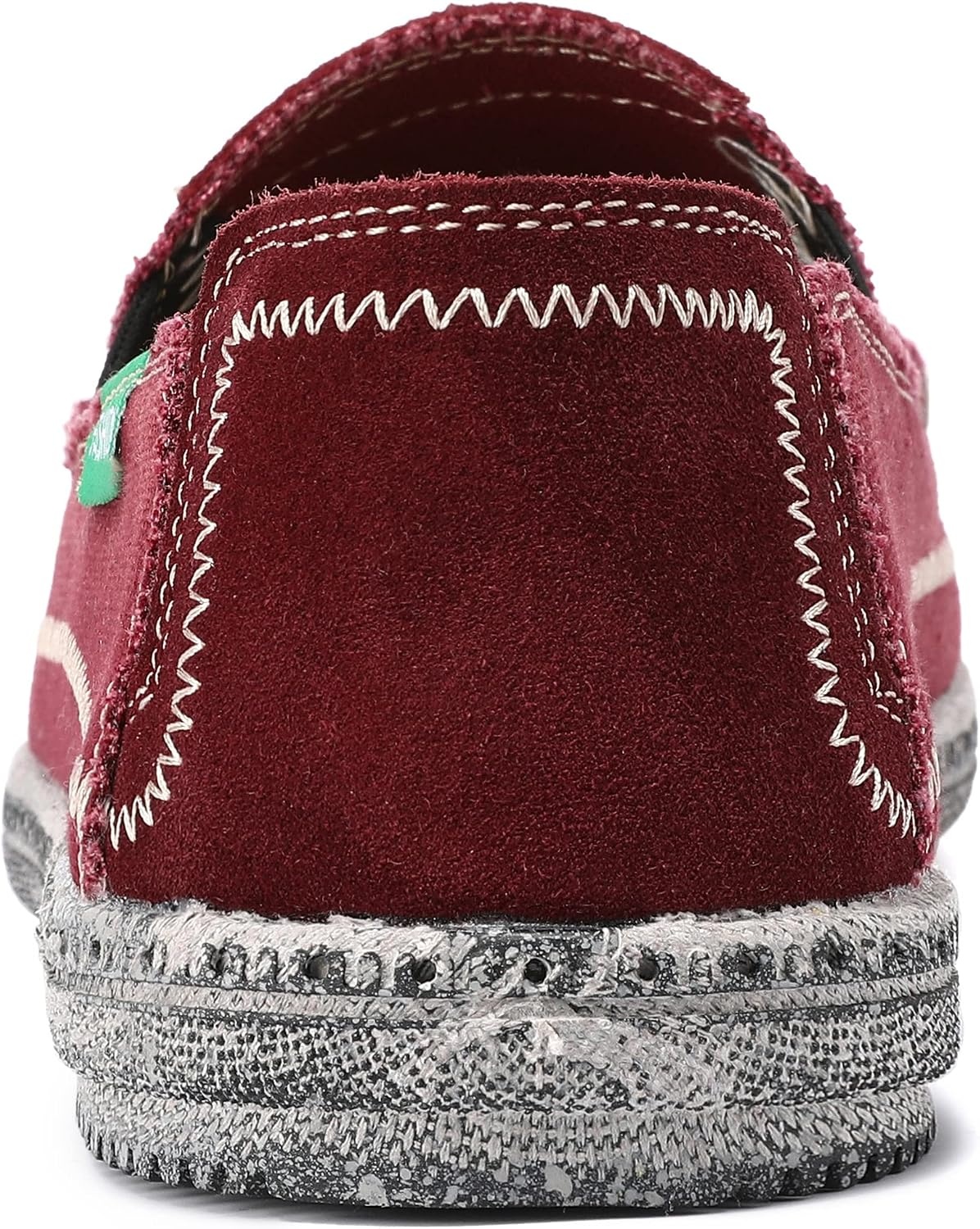 image:imageVILOCY Mens Slip on Deck Shoes Casual Canvas Loafers Beach Boat Shoes Zero Drop Vintage FlatWine Red