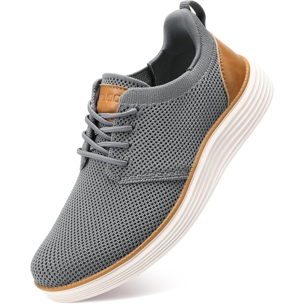 image:imageVILOCY Boys Slip On Casual Dress Sneaker Hands Free Fashion Shoes Comfortable Oxfords Mesh Tennis Breathable School Uniform Formal Church ShoesLittle KidBig KidGrey