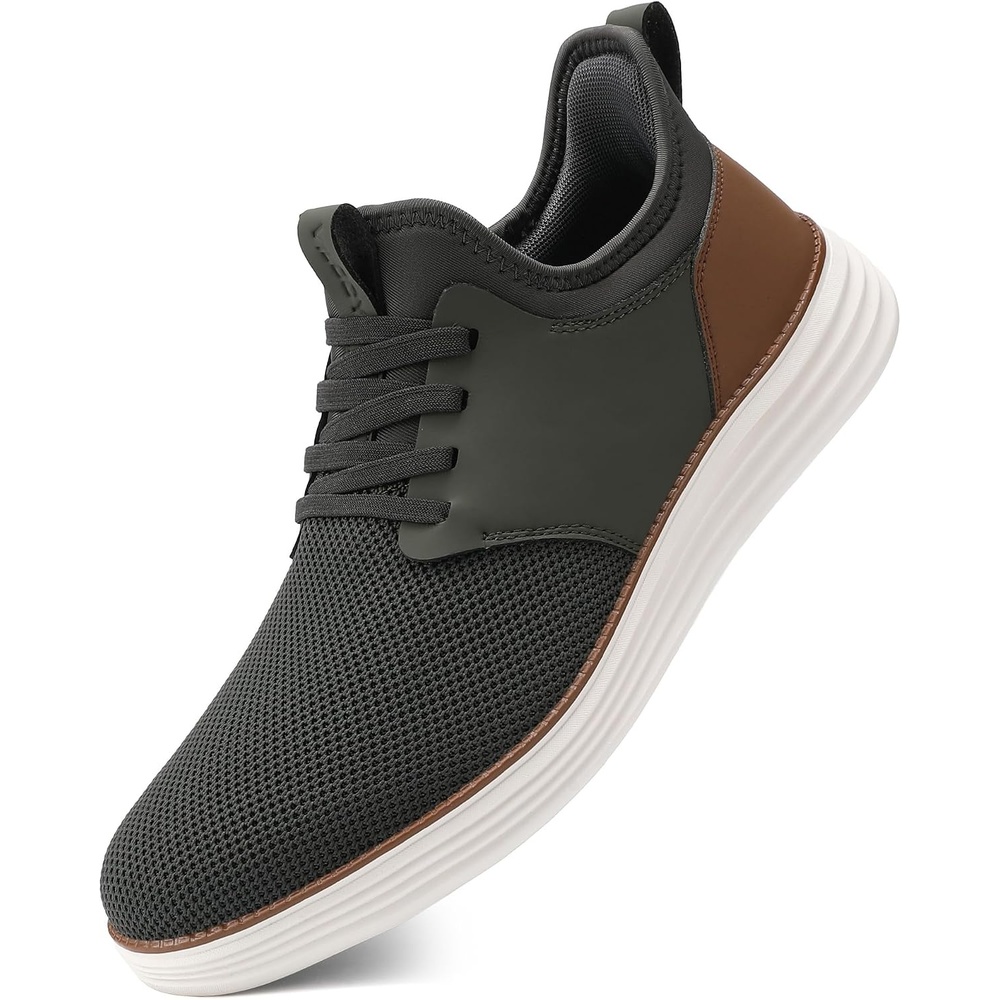 image:imageVILOCY Mens Slip On Casual Dress Shoes Hands Free Fashion Sneakers Mesh Tennis Walking Work Shoes Comfortable Breathable Lightweight Non SlipArmy Green