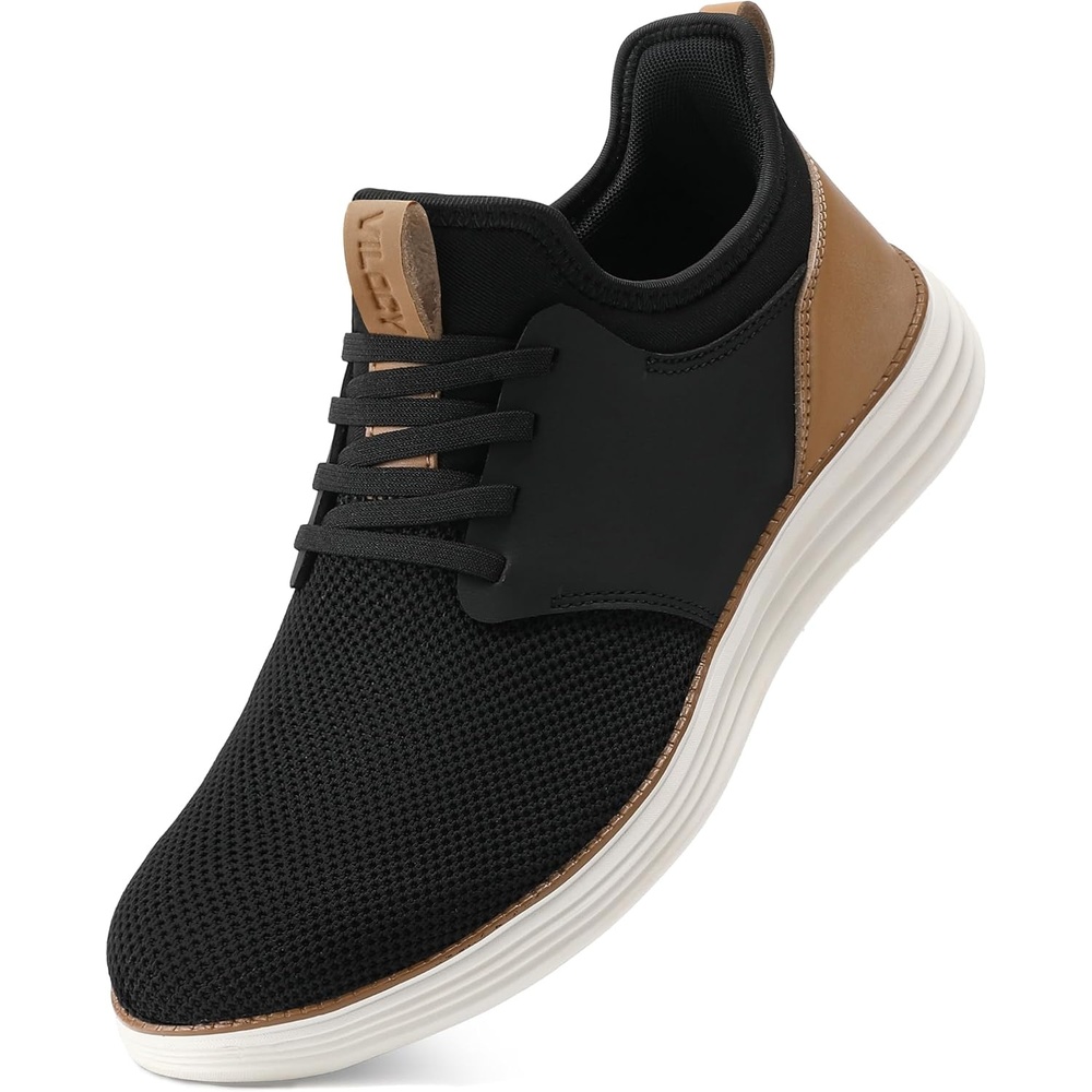 image:imageVILOCY Mens Slip On Casual Dress Shoes Hands Free Fashion Sneakers Mesh Tennis Walking Work Shoes Comfortable Breathable Lightweight Non SlipBlack
