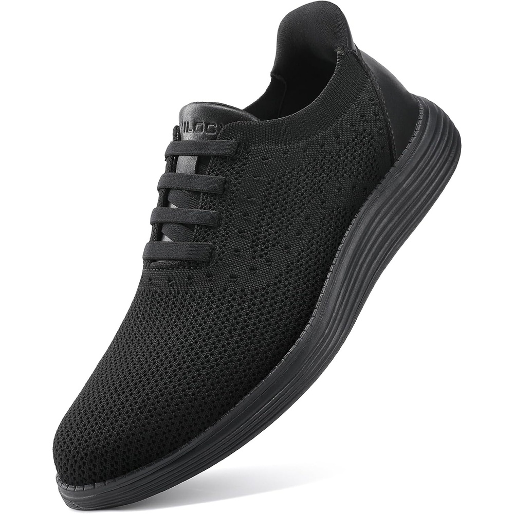 image:imageVILOCY Mens Slip on Casual Dress Tennis Walking Shoes Ease in Laceless Fashion Sneakers Breeze Business OxfordsAll Black