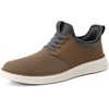 VILOCY Mens Slip On Casual Dress Shoes Hands Free Fashion Sneakers Mesh Tennis Walking Work Shoes Comfortable Breathable Lightweight Non Slip(Brown)