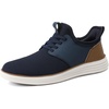 VILOCY Mens Slip On Casual Dress Shoes Hands Free Fashion Sneakers Mesh Tennis Walking Work Shoes Comfortable Breathable Lightweight Non Slip(Navy)