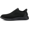 VILOCY Men’s Slip on Casual Dress Tennis Walking Shoes Ease in Laceless Fashion Sneakers Breeze Business Oxfords(All Black)