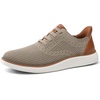 VILOCY Men’s Slip on Casual Dress Tennis Walking Shoes Ease in Laceless Fashion Sneakers Breeze Business Oxfords(Khaki)