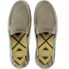 VILOCY Mens Slip on Deck Shoes Casual Canvas Loafers Beach Boat Shoes Zero Drop Vintage Flat(Base Green)