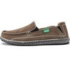 VILOCY Mens Slip on Deck Shoes Casual Canvas Loafers Beach Boat Shoes Zero Drop Vintage Flat(Brown)