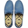 VILOCY Mens Slip on Deck Shoes Casual Canvas Loafers Beach Boat Shoes Zero Drop Vintage Flat(Sky Blue)