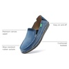 VILOCY Mens Slip on Deck Shoes Casual Canvas Loafers Beach Boat Shoes Zero Drop Vintage Flat(Sky Blue)