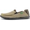 VILOCY Mens Slip on Deck Shoes Casual Canvas Loafers Beach Boat Shoes Zero Drop Vintage Flat(Tan)