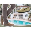 VILOCY Mens Slip on Deck Shoes Casual Canvas Loafers Beach Boat Shoes Zero Drop Vintage Flat(Tan)