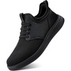 VILOCY Mens Slip On Casual Dress Shoes Hands Free Fashion Sneakers Mesh Tennis Walking Work Shoes Comfortable Breathable Lightweight Non Slip(All Black)