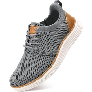 VILOCY Boy’s Slip On Casual Dress Sneaker Hands Free Fashion Shoes Comfortable Oxfords Mesh Tennis Breathable School Uniform Formal Church Shoes(Little Kid/Big Kid)(Grey)