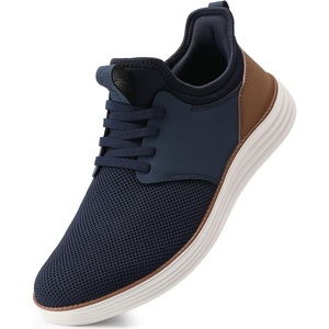 VILOCY Mens Slip On Casual Dress Shoes Hands Free Fashion Sneakers Mesh Tennis Walking Work Shoes Comfortable Breathable Lightweight Non Slip(Navy)