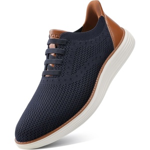 VILOCY Men’s Slip on Casual Dress Tennis Walking Shoes Ease in Laceless Fashion Sneakers Breeze Business Oxfords(Navy)