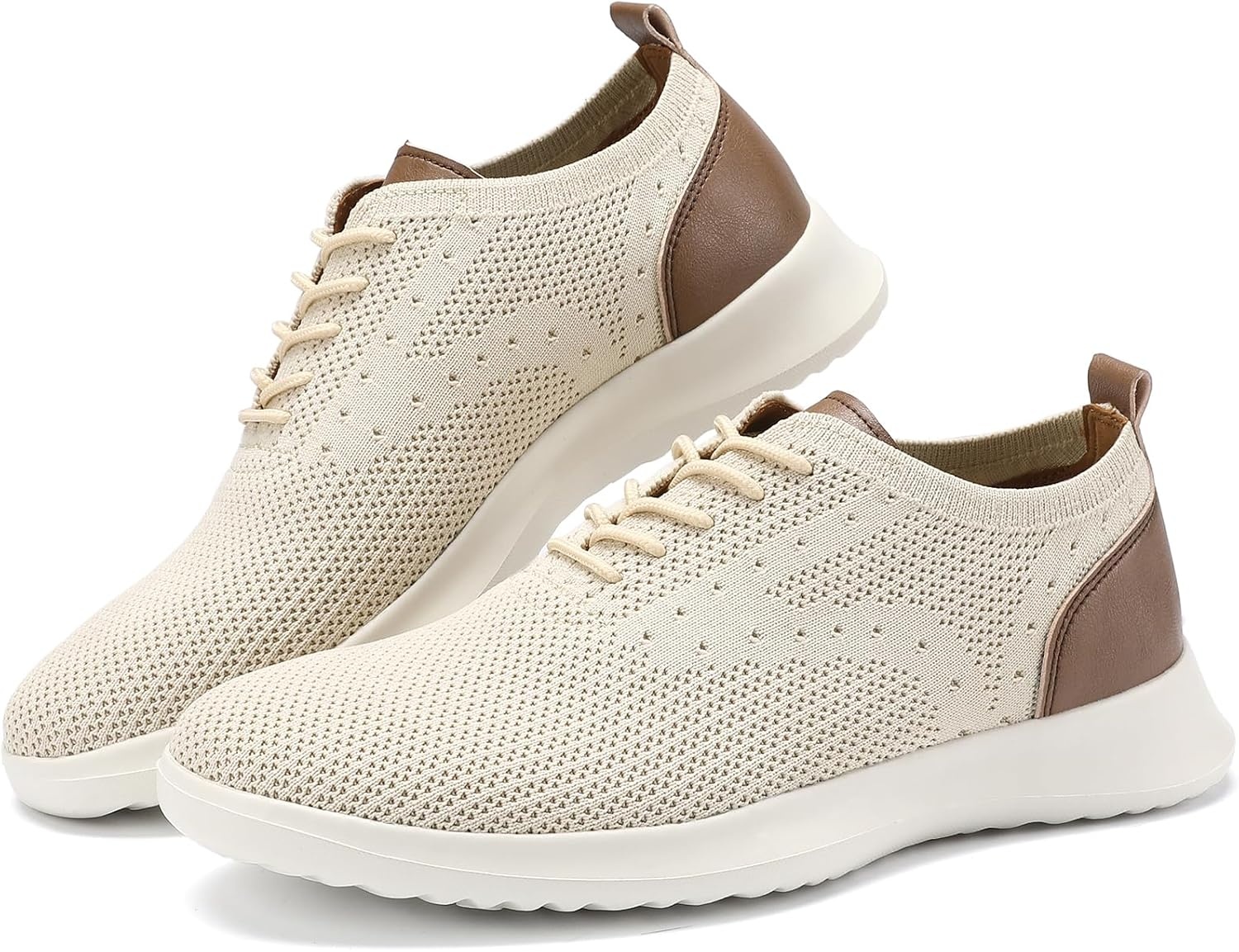 image:imageVILOCY Mens Fashion Dress Sneakers Casual Walking Shoes Business Oxfords Comfortable Breathable Lightweight Tennis02beige