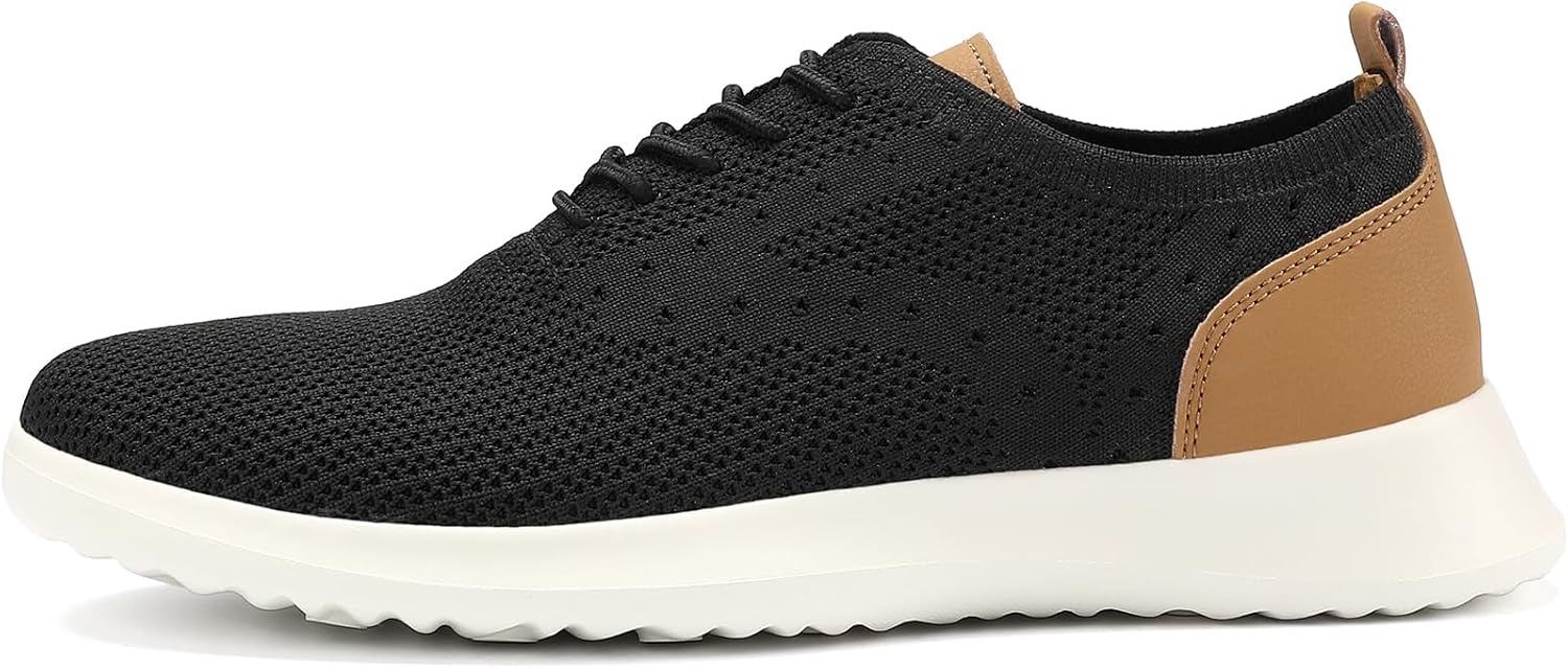 image:imageVILOCY Mens Fashion Dress Sneakers Casual Walking Shoes Business Oxfords Comfortable Breathable Lightweight Tennis02black