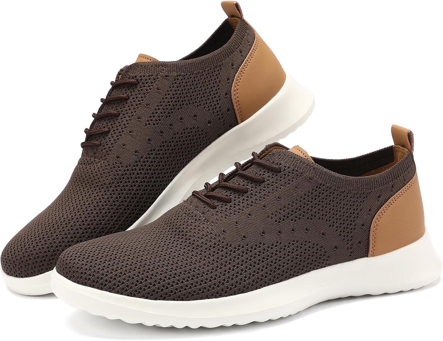 image:imageVILOCY Mens Fashion Dress Sneakers Casual Walking Shoes Business Oxfords Comfortable Breathable Lightweight Tennis02brown