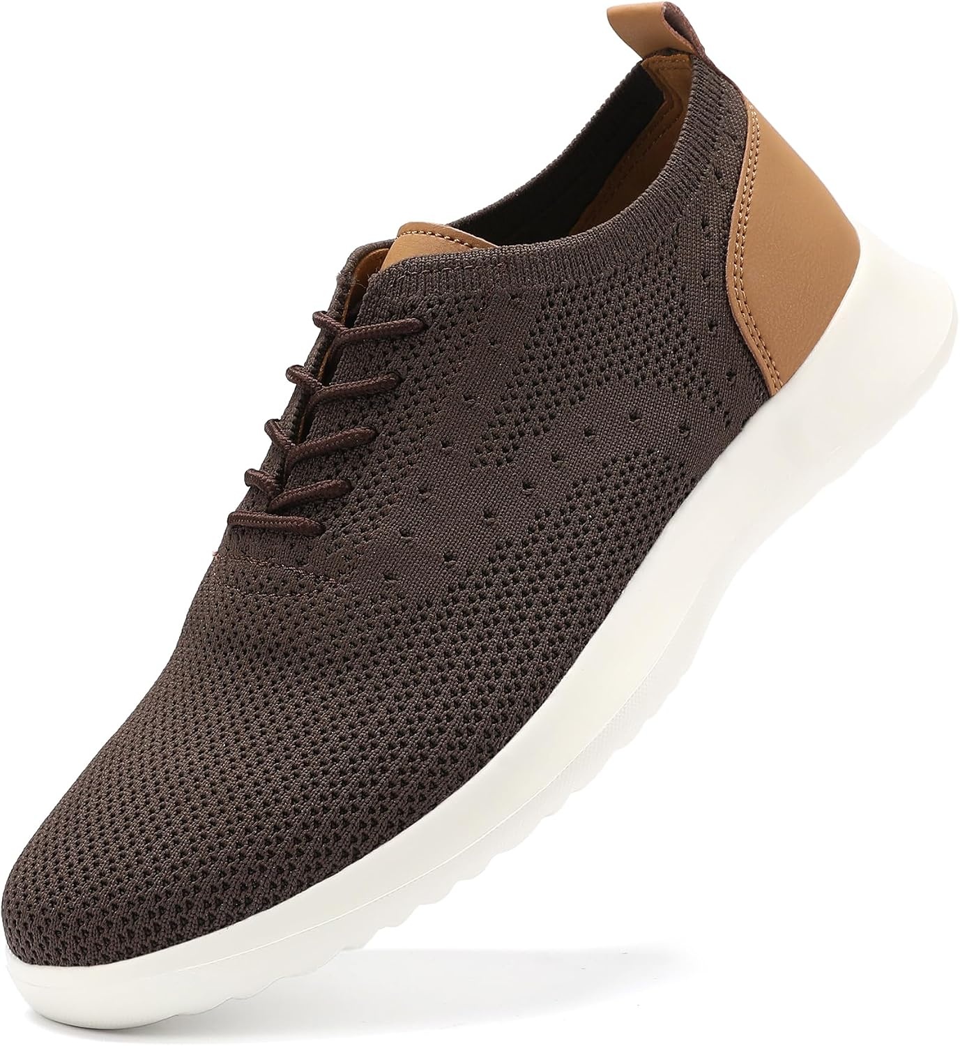 image:imageVILOCY Mens Fashion Dress Sneakers Casual Walking Shoes Business Oxfords Comfortable Breathable Lightweight Tennis02brown