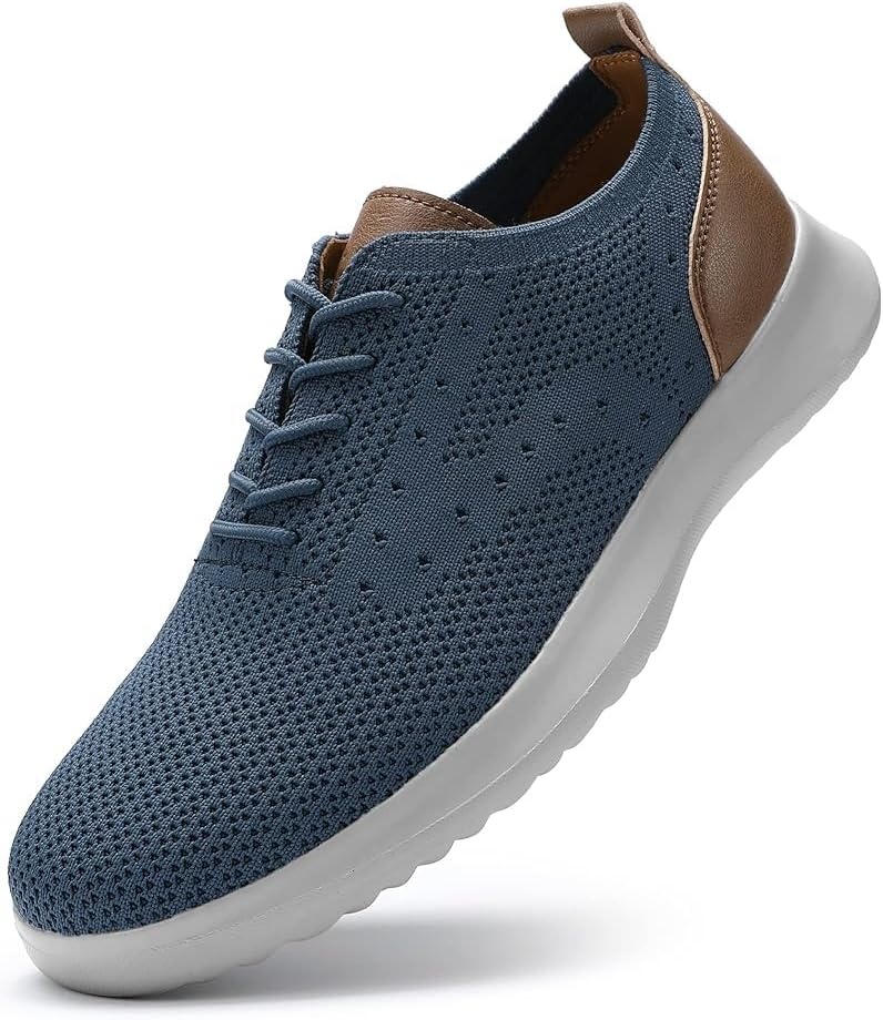 image:imageVILOCY Mens Fashion Dress Sneakers Casual Walking Shoes Business Oxfords Comfortable Breathable Lightweight Tennis02haze Blue