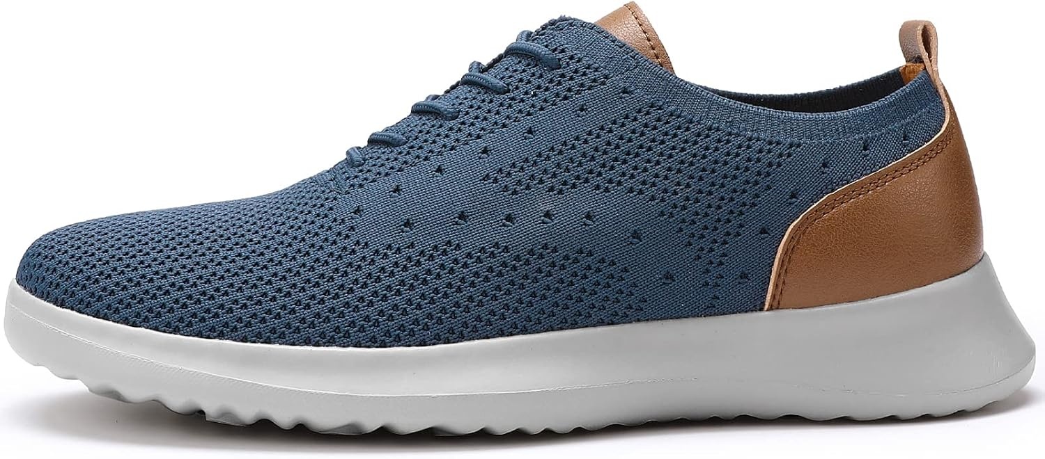 image:imageVILOCY Mens Fashion Dress Sneakers Casual Walking Shoes Business Oxfords Comfortable Breathable Lightweight Tennis02haze Blue