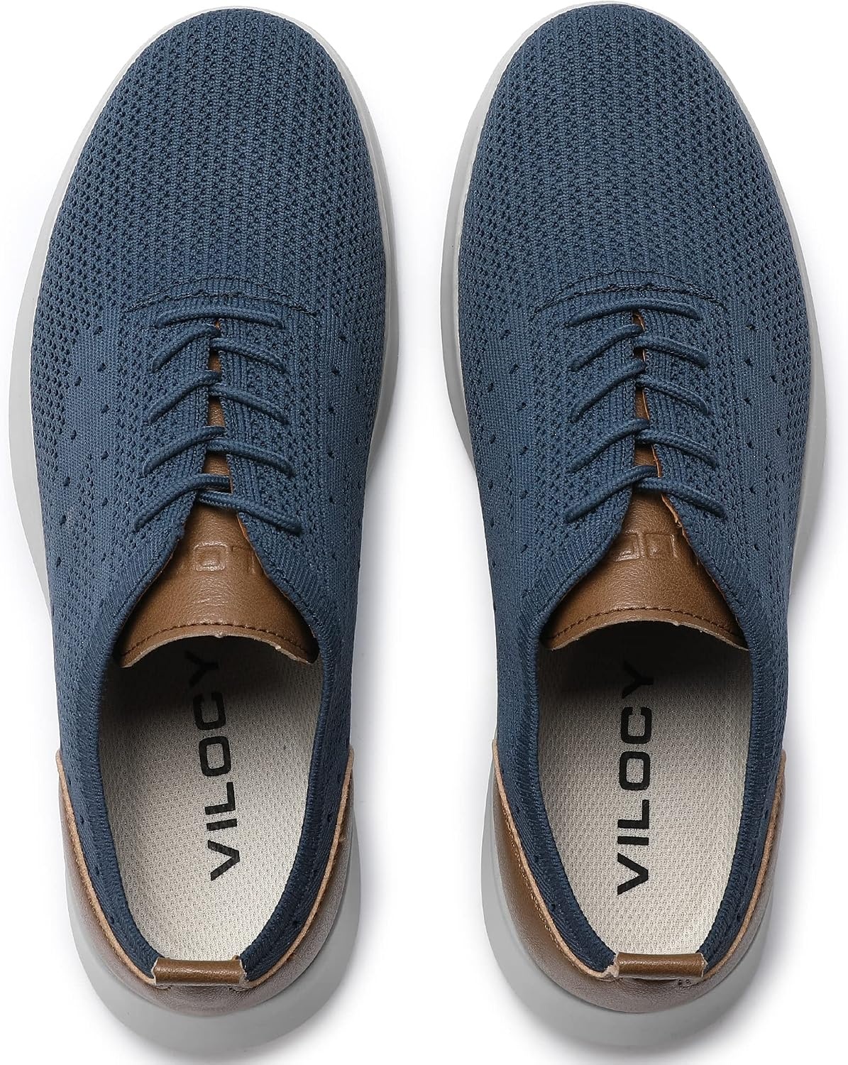 image:imageVILOCY Mens Fashion Dress Sneakers Casual Walking Shoes Business Oxfords Comfortable Breathable Lightweight Tennis02haze Blue