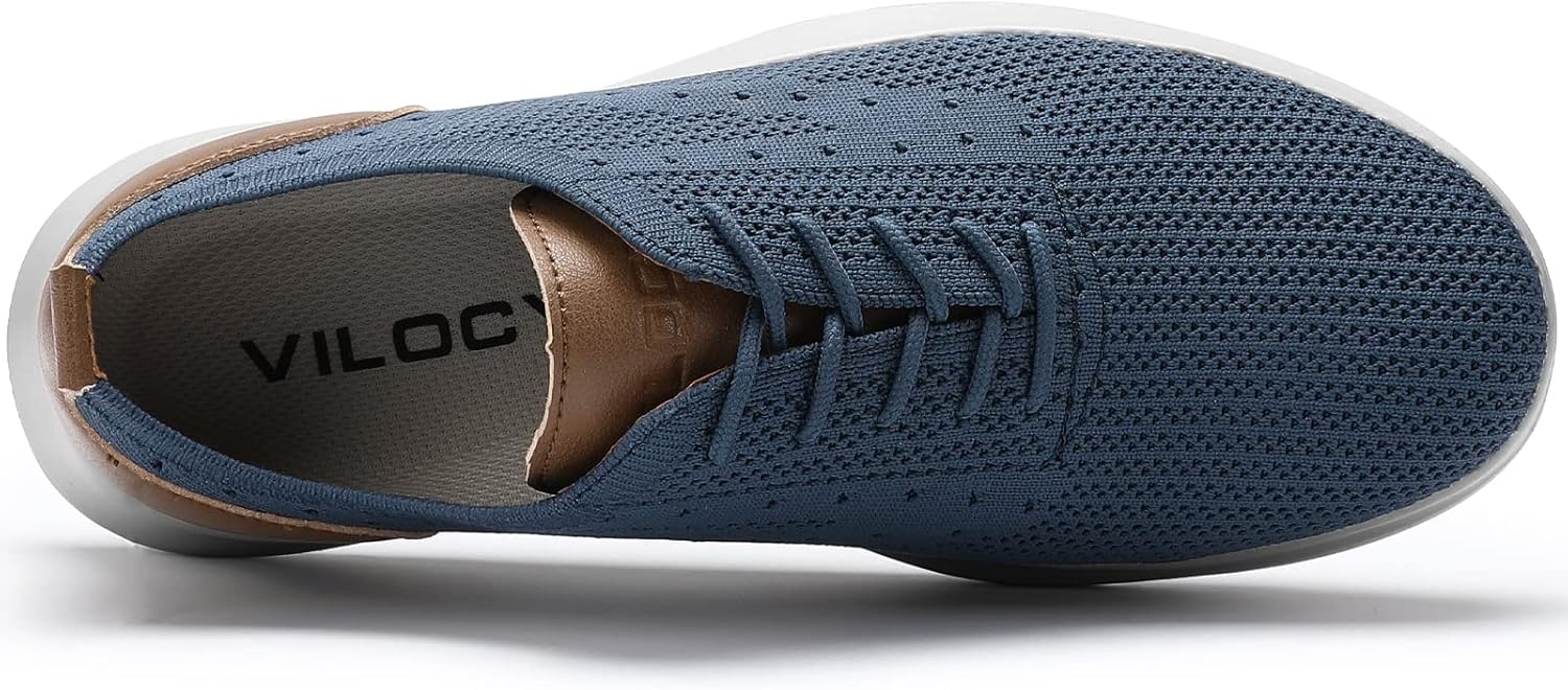 image:imageVILOCY Mens Fashion Dress Sneakers Casual Walking Shoes Business Oxfords Comfortable Breathable Lightweight Tennis02haze Blue
